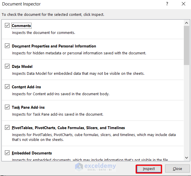 Use Excel Document Instructor to Remove Metadata