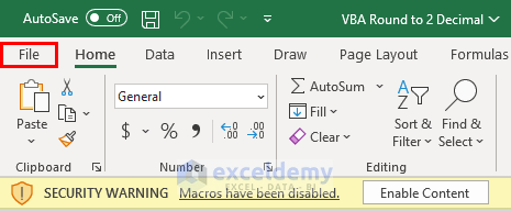 enable macro button in excel