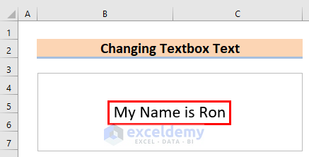 Escribir texto en VBA Cambiar el texto del cuadro de texto en Excel