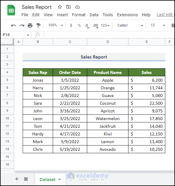 Excel file imported in google sheets