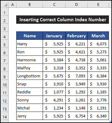 Inputting Accurate Column Index Number