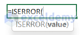 Introduction to Excel ISERROR Function