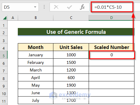 Apply Generic Formula to Scale Different Numbers