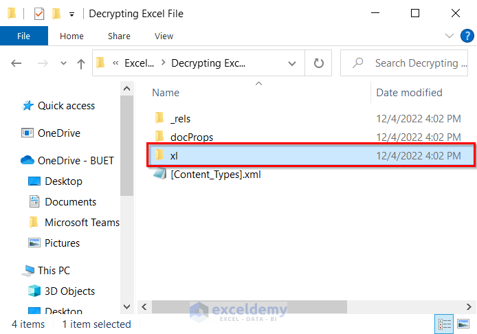 Opening xl Folder to Decrypt Excel File withour Password