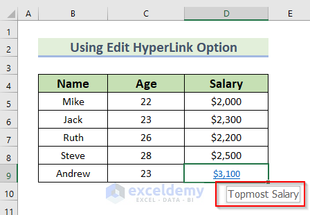 Edited Tooltip in Excel