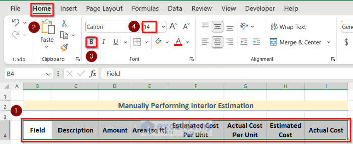 Format Cells to Do Interior Estimation in Excel 