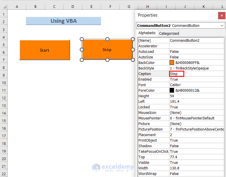 Use of Stop Command Button for 3D Animation in Excel