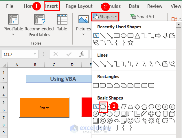 Inserting Oval Shape for 3D Animation in Excel