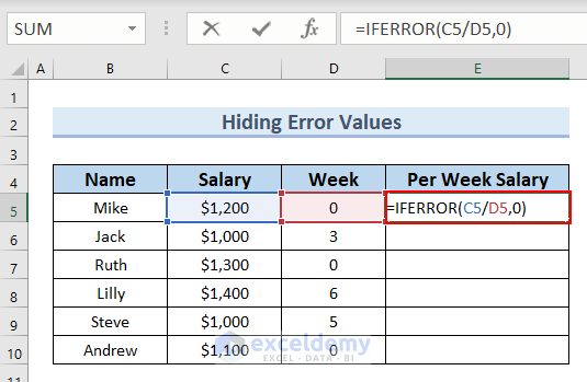 Use of IFERROR Function for Excel conditional formatting IFERROR