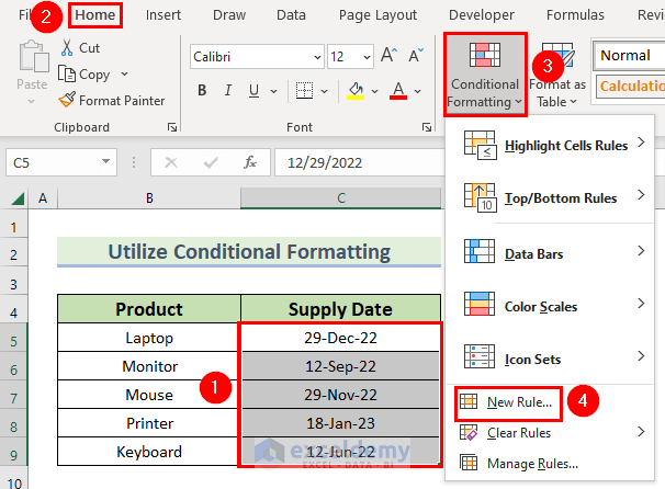 Using Conditional Formatting to Create Notifications or Reminders in Excel