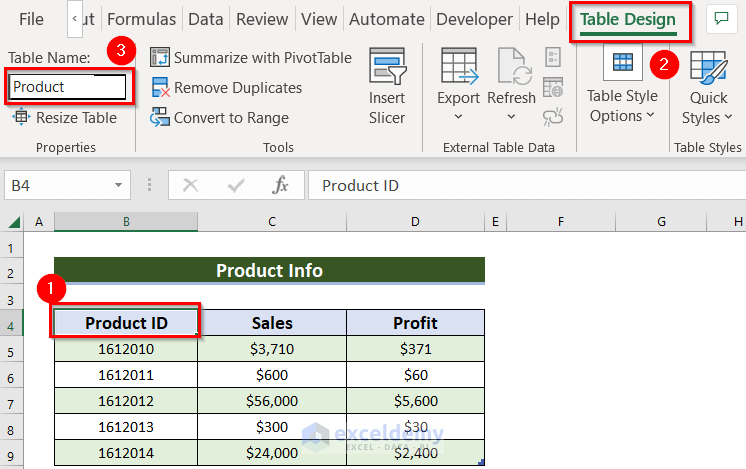 Naming Table to Join Tables in Excel