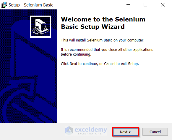Setup Window for Selenium Basic for Scraping Web with Chrome in Excel VBA