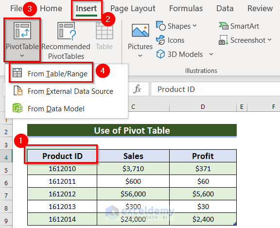 Use of Pivot Table in Excel to Join Tables