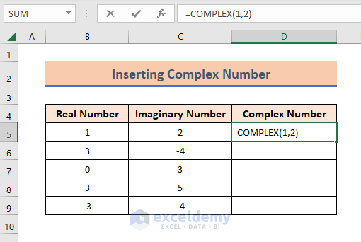 Excel IMAGINARY Function