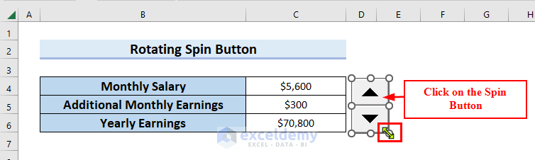 Dragging Spin Button to Rotate Spin Button Excel