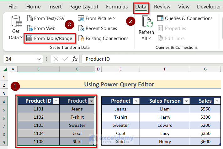 Create Connections to Perform Left Join in Excel