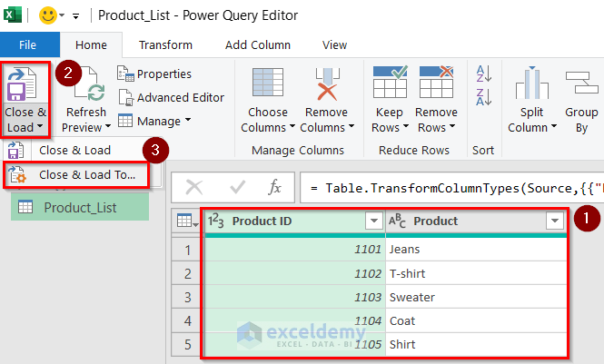 Opening Power Query Editor to Perform Left Join in Excel