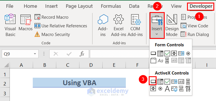 Inserting Start Command Button for 3D Animation in Excel