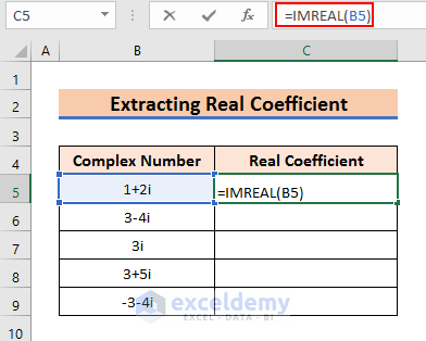 Excel IMAGINARY Function