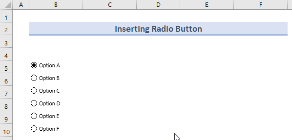 How to Delete Radio Button in Excel