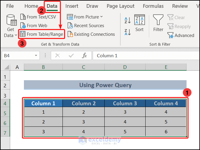 From Data tab, select From Table/Range
