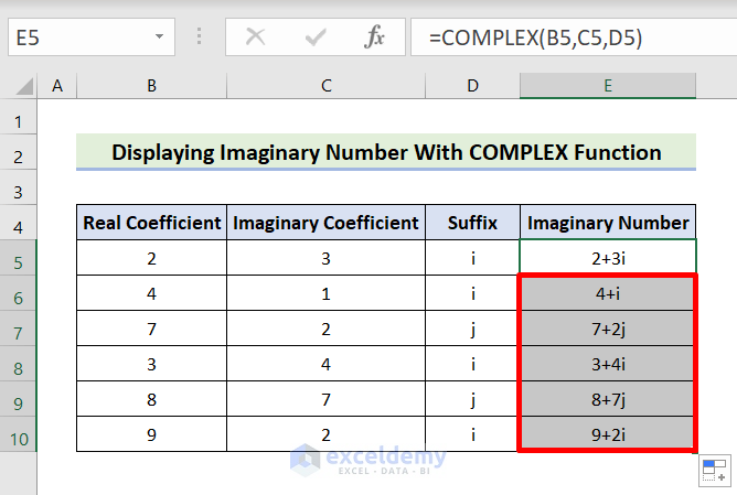 How to Use COMPLEX Function in Excel (2 Practical Examples)