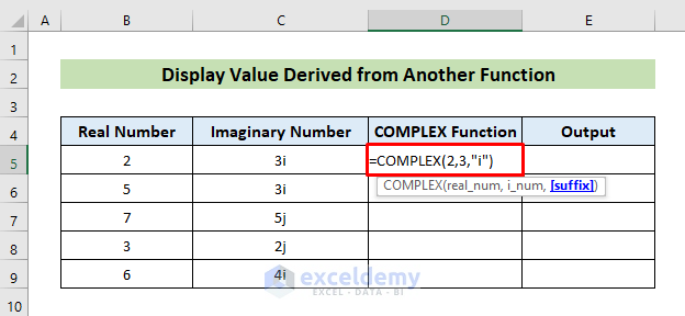 Display Value Derived from Another Function Using IMABS