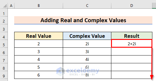Fill Handle of Using Excel IMSUM Function