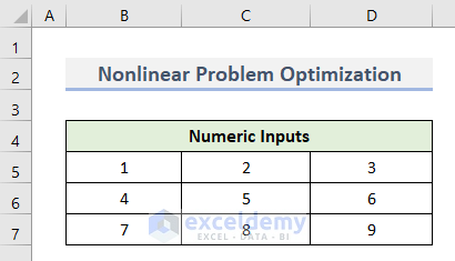 Nonlinear Problem Optimization with Constraints in Excel