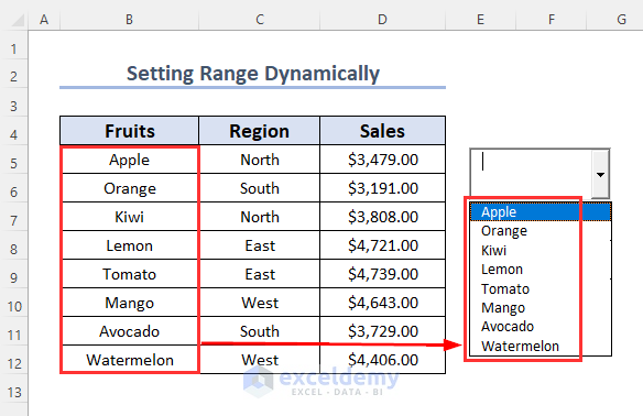 Setting Dynamic Range for Excel ComboBox ListFillRange