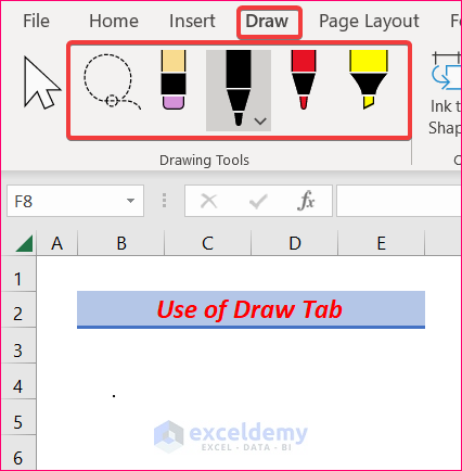 Use Draw Tab to Draw Pictures in Excel