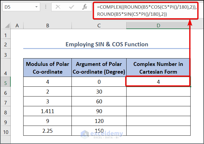 Employing SIN and COS Functions