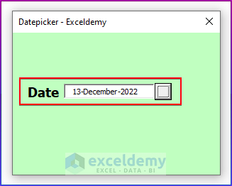 Showing Final Result with Textbox Datepicker by Using VBA in Excel