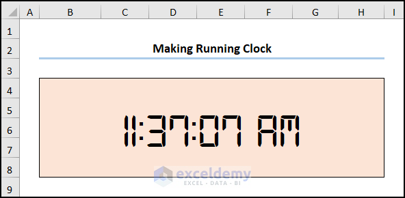 running clock in excel using VBA TimeValue function