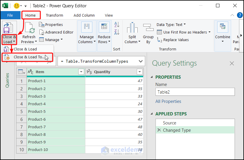 Use Power Query to Perform a Union Between Two Sheets