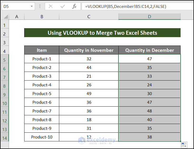 excel union two sheets