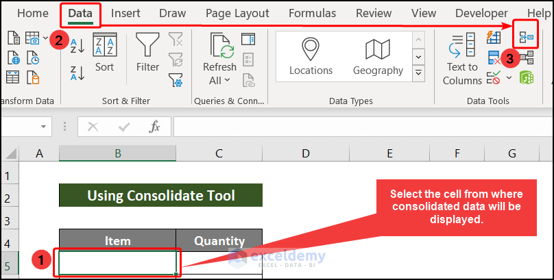 Unify Two Sheets Using Consolidate Feature