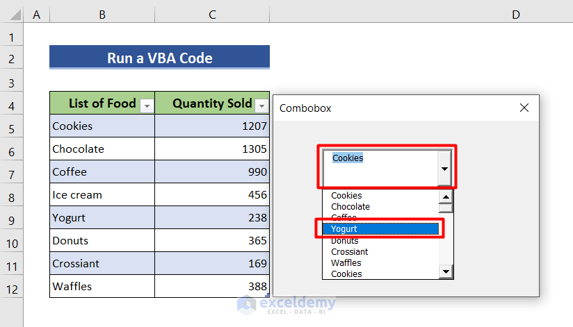 How to Select First Item from Combobox Using VBA in Excel