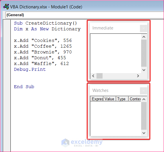 Add Keys and Items to to Use VBA Dictionary in Excel