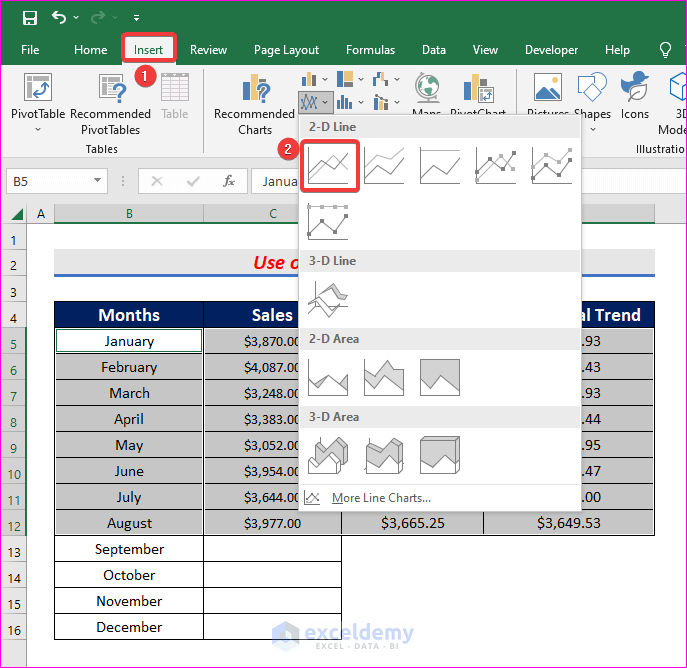 Use TREND Function to Visualize Trends in Excel