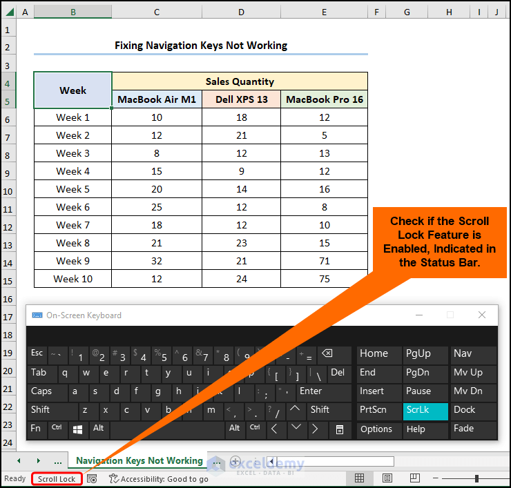 What to Do If Navigation Keys Are Not Working in Excel