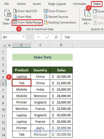 Create Tables from Data Range to Perform Union Query in Excel