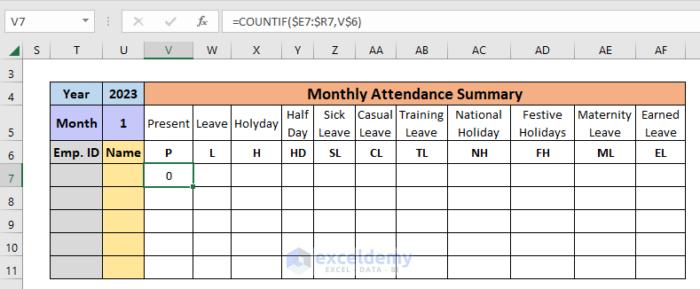 attendance roster excel