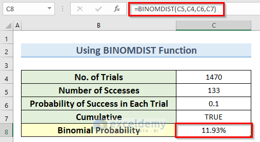 example of binomdist compatibility function in Excel