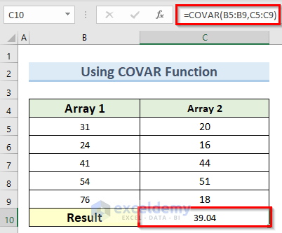 example of covar compatibility function in Excel