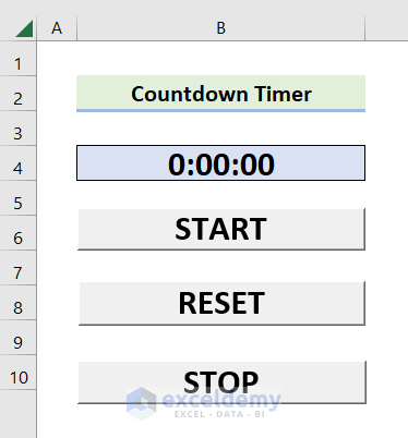 How to Create a Countdown Timer in Excel (with Easy Steps)