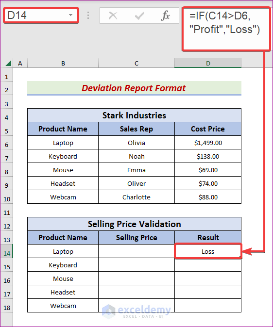 Apply Excel Validation to Report Data