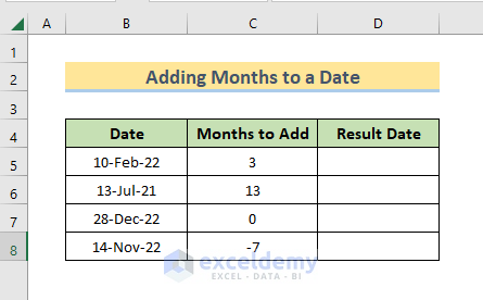 Return Date After Specific Months Using EDATE Formula
