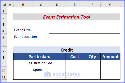 Enlisting all price incoming source in event estimation tool in Excel