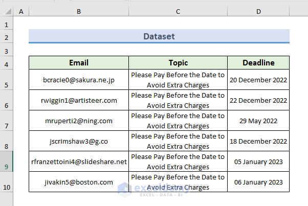 excel automatic email alerts